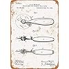 Tin teken 8×12 Inch 1892 Pizza Cutter Patent Vintage Look Metalen Teken