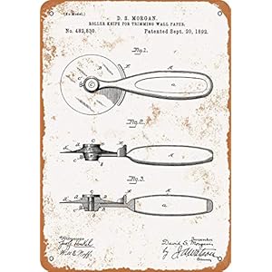 Tin teken 8×12 Inch 1892 Pizza Cutter Patent Vintage Look Metalen Teken