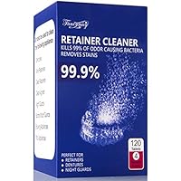 Retainer Cleaning Tablets 120 Tablets - 4 Months Supply, Mouth Guard Cleaner, Invisalign Cleaner Tablets, Remove Stains and Bad Odor, Prevent Brace Discoloration, Mint Flavor