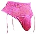 aishani Sissy Pouch Panties Men's Silky Lace Bikini Briefs Underwear Sexy For Men (L, Pink)