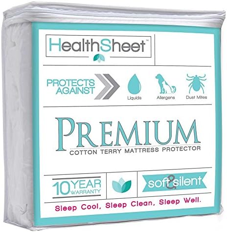 HealthSheet Premium Hypoallergenic Waterproof Mattress Protector, Twin XL - 10 Year Warranty