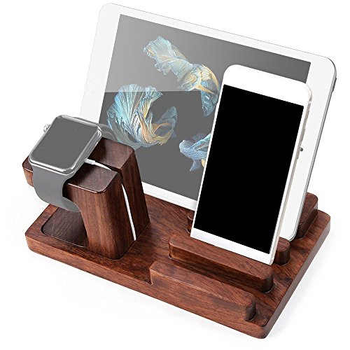 Apple Watch Stand,100% Natural Rosewood Show Wish Rosewood Charge Dock Holder for Apple Watch & Docking Station Cradle Bracket for Ipod Iphone Ipad and Other Phones Tablets