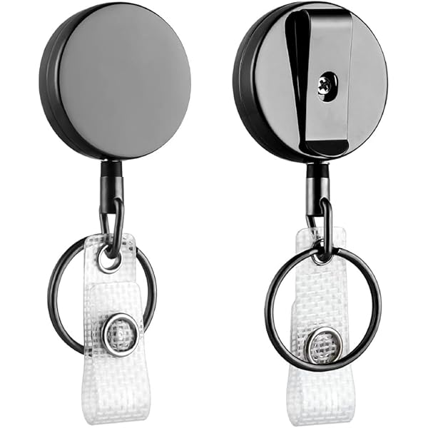 Llavero Extensible Retractil LIUGX Paquete De 2 Llaveros Retráctiles Para Soporte De Airtag, Carrete De Insignia Con Cuerda De Alambre De 31.5 Pulgadas, Más De 10.000 Rebotes, 8 Onzas, Fácil Instalación, Para