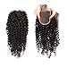 Klaiyi Hair Brazilian Curly Lace Closure 1PC 4x4 100% Unprocessed Human Hair Extensions Natural Color (14 inch free part closure)
