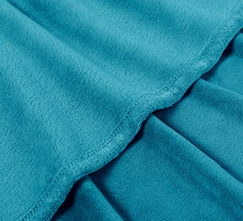 Love's cabin Flannel Fleece Blanket King Size Teal Bed Blanket, Extra Soft Double Side Fuzzy & Plush Summer Blanket Couch, Fluffy Cozy Blanket for Adults Kids or Pet (Lightweight,Non Shedding)