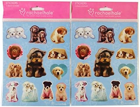 Puppy Stickers - 24 Stickers per Pack - 2 Packs Included - RG179 - by Rachel Hale