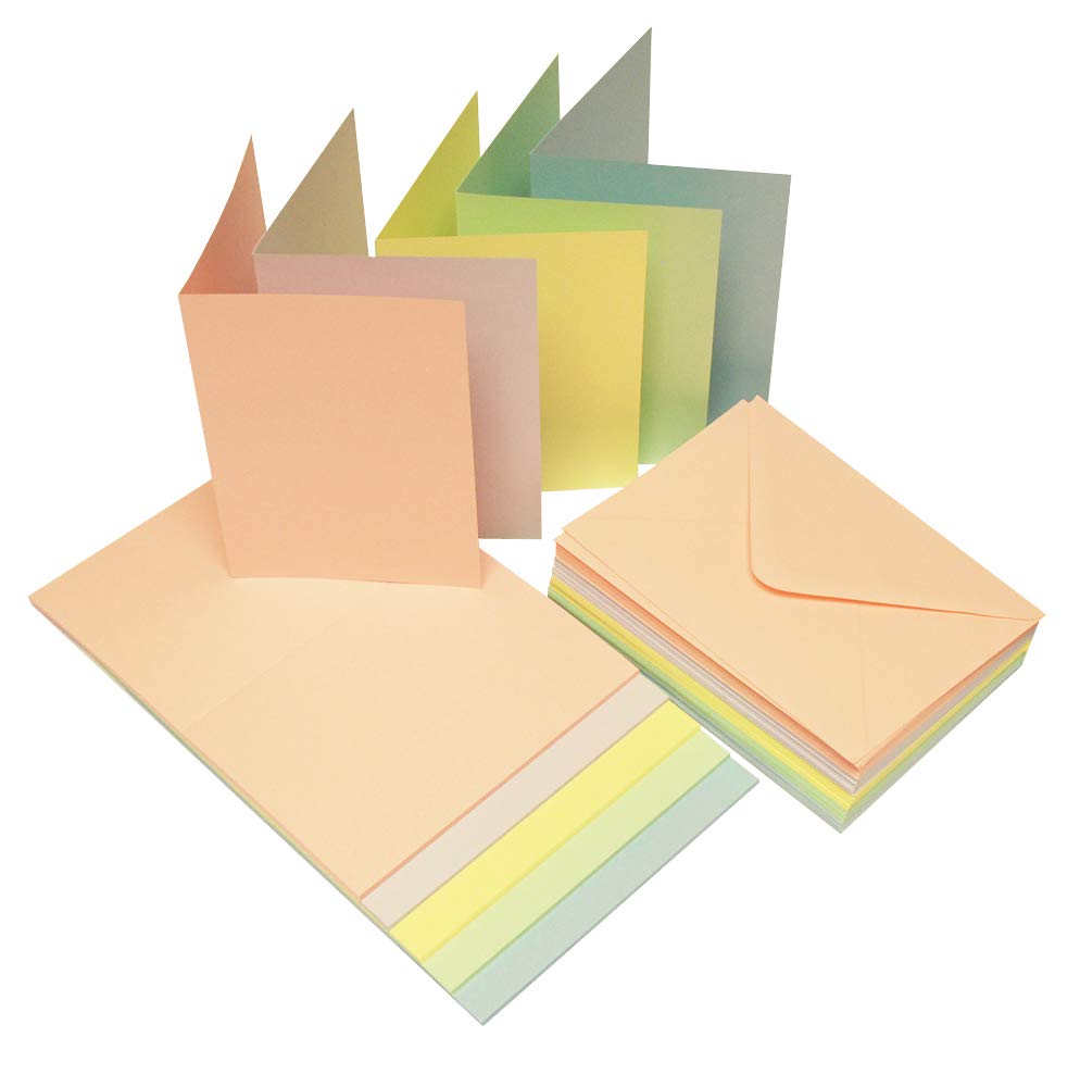 Craft UK 2366 C7 Pastel Card & Envelopes Pack of 50