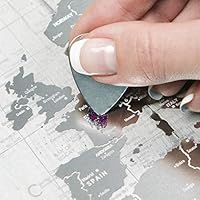 Transparent Scratch Off World Map - Premium Edition - 37.8" x 23.6" - Detailed Rewritable Places I