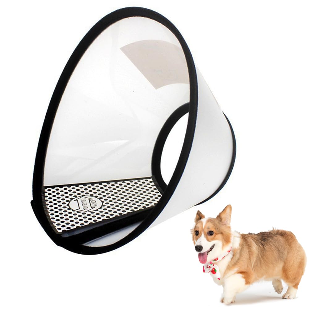 Adjustable Dog and Cat Cone Collar - Protective Recovery Collar for Pets After Surgery - Comfy Soft Anti-Bite Lick Wound (NO:4)