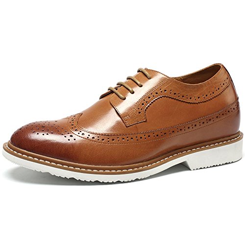 CHAMARIPA Height Increasing Elevator Shoes 2.56'' Taller Men Dress Brogue Shoes DX60B06-1 US 9