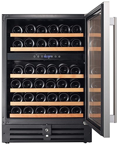 Smith-Hanks-RW145DR-46-Bottle-Dual-Zone-Under-Counter-Wine-Refrigerator-24-Inch-Width-Built-In-or-Free-Standing