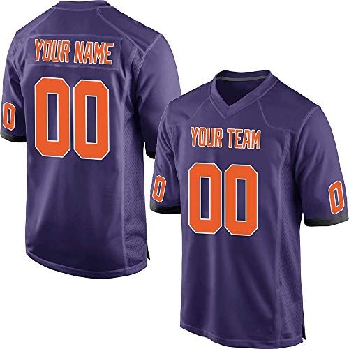 YNMYS Custom Football Team Designated Player Game Jersey #3-#18 Purple
