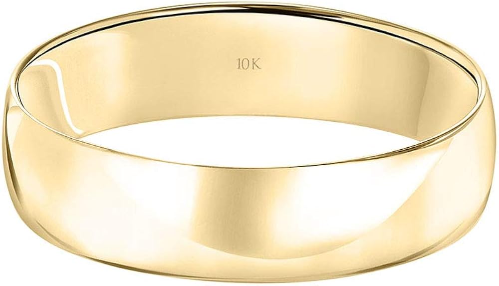 Men’s or Women's 10K Yellow or White Gold 5MM Classic Plain Simple Wedding Band by Brilliant Expressions | 