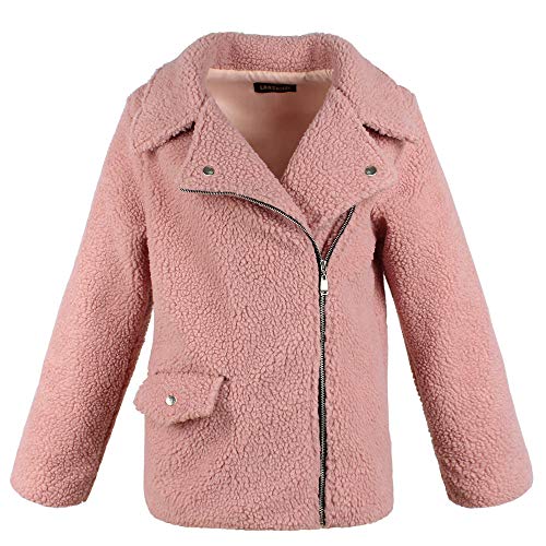 Photno Womens Coats Fashion Lapel Zip Up Fuzzy Fleece Faux Shearling Warm Winter Oversized Jackets Overcoat Outwear