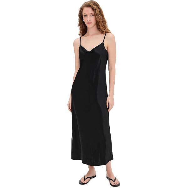 Vince Womens V-Neck Maxi Slip Dress, Jade Lake, XX-Small at Amazon Women's  Clothing store