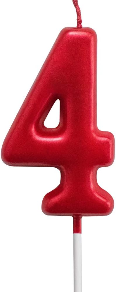 Candles & Holders - Red Birthday Candles 4 Candle 4th Four Years Cake Bady Roman Numberal Cool Number Candle No 40 41 42 43 44 45 46 47 48 49