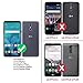 TJS Case Compatible with LG Stylo 4/LG Stylo 4 Plus/LG Q Stylus/LG Q Stylus Plus/LG Q Stylus Alpha, [Full Coverage Tempered Glass Screen Protector] Aluminum Magnetic Support Metal Plate Back (Black)