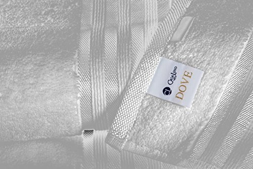 Casa Lino -Premium Quality Zero Twist, Air Soft, 6 Piece Towel Set, 2 Bath Towels, 2 Hand Towels 2 Washcloths, Machine Washable, Hotel Quality, Towel Gift Set- Dove Cotton Collection (Elephant Grey)
