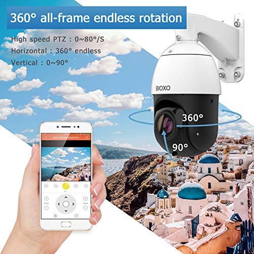 Bioxo 1080P Auto Tracking Outdoor Pan Tilt Zoom Security Camera , 20X Optical Zoom IP PoE+ High