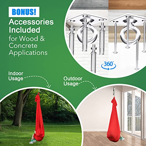 Therapy Swing for Kids Lycra Swing Sensory Hammock Swing Cuddle Swing Special Needs Hanging Kit Included Outdoor Indoor Cocoon Swing for Kids Children Adults Hammock with Autism ADHD ADD SPD Aspergers