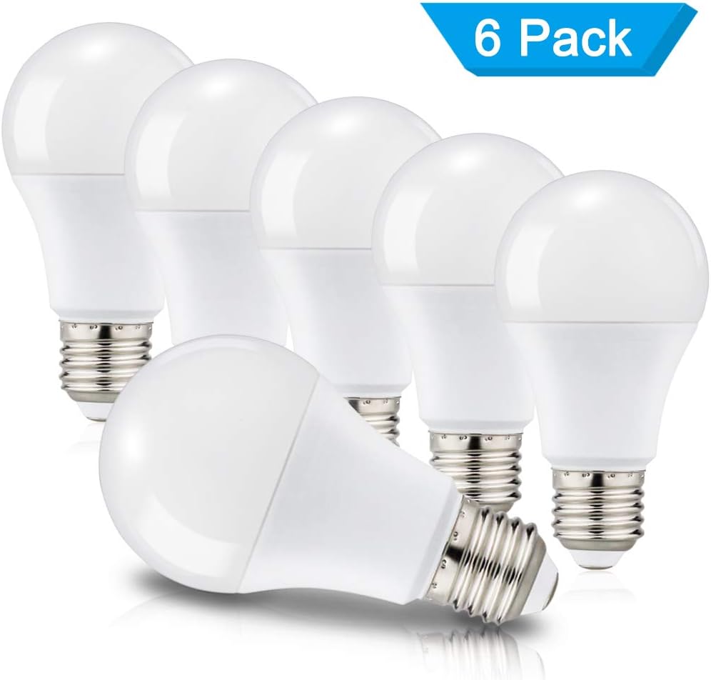 Szzilian LED Bulbs E27 A60 Edison Screw Light, Equivalent to 60W, 3000K Warm White, 820 Lm, 220-240V, Non-Dimmable, Pack of 6