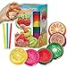 YoYa Toys Fresh 'N Slimy Fluffy Fruit Slime 6-Pack - Kiwi, Lemon, Orange, Watermelon, Dragon Fruit and Passion Fruit Sludge Slimes with 3 Straws to Make Bubbles - Great for Kids and Adults