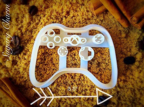 Game Controller Cookie Cutter - Video Games Cookies Mold by Sugary Charm - Ps4 and Xbox Shaped Dough Stamp - Biscuit Maker Cutters for Fondant - Funny Playstation Shape Kitchen Supplies