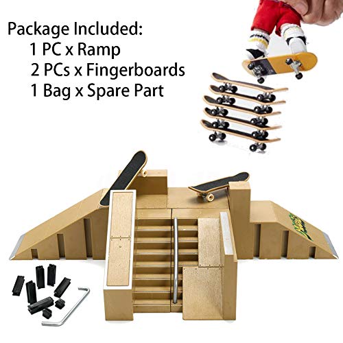 Skate Park Kit Ramp Parts,Mini Fingerboard Rails Starter Kit for Finger Skateboard Ultimate Parks Training Props for Tech Deck Circuit Board(41.5x21x9.5cm) - Thumbnail 2