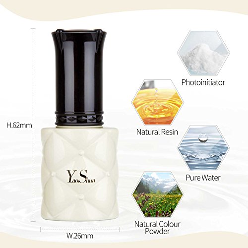 Yao Shun Gel Polish Soak Off Nail Gel UV Gel Starter Kit with 24W LED Nail Lamp Base Top Coat Set and Manicure Tools Nail Art Home Use Kit#3 - Thumbnail 7