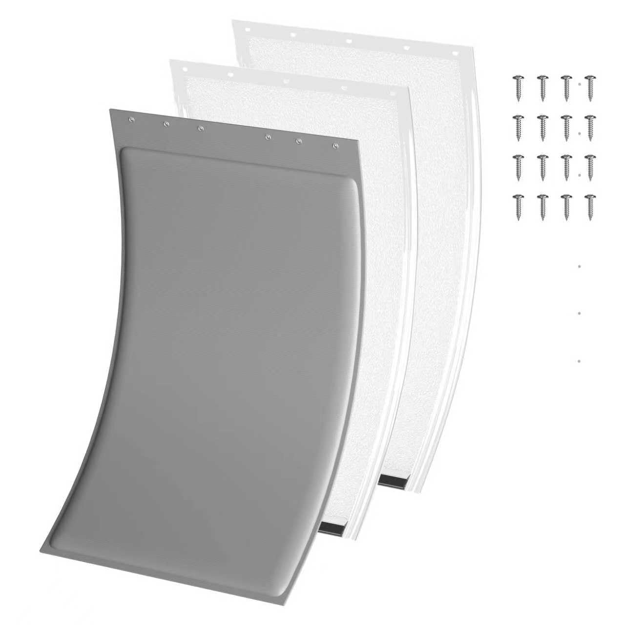 Photo 1 of 3-Flap Large Dog Door Replacement Insulated Flap with Screws, Compatible with Large PetSafe Extreme Weather Aluminum Pet Door, PAC11-11039 10 1/8" X 16 7/8" Magnetic Closure (Frosted Transparent)