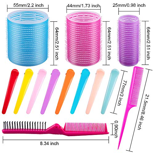 image for SIQUK 50 Pcs Self Grip Hair Rollers and Clips Set Including 36 Pcs Hai