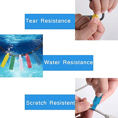 YOTINO 20 Sheets Self-adhesive Cable Labels - Waterproof | Tear Resistant - for Laser Printer (600 Labels, 5 assorted colors)