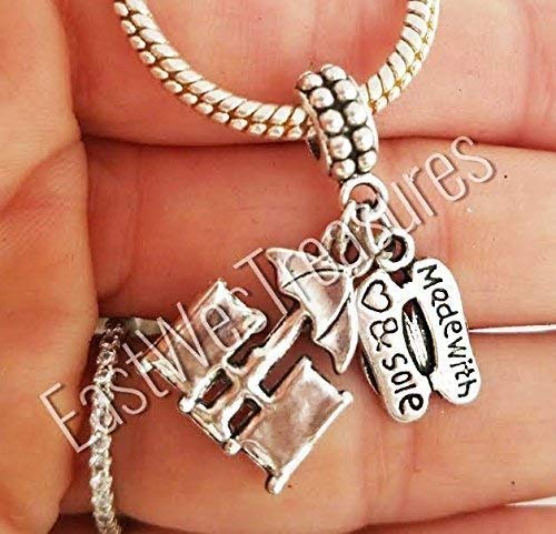 EWT Beach life Chairs Sandals Slippers charm pendant- Charms for Bracelet or necklace