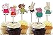 Cute Cartoon Pig Cupcake Toppers Party Pack for 24 Cupcakes