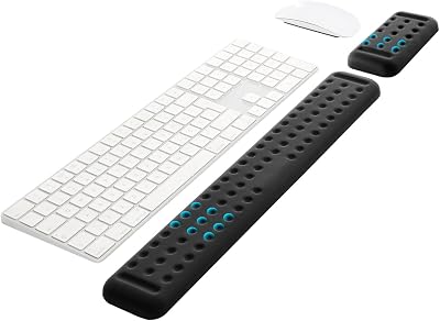 VAYDEER Ultra-Comfort Ergonomic Keyboard & Mouse Wrist Rest Set 17.3" Black