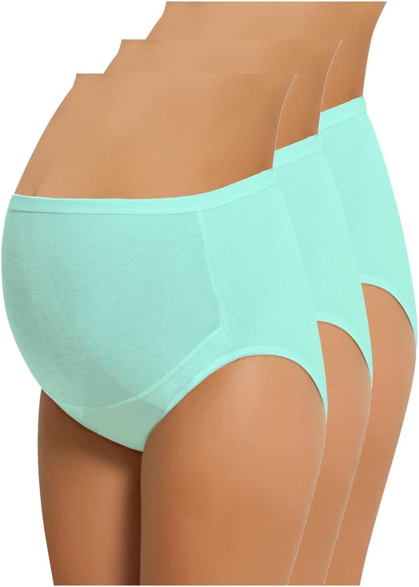 NBB Lingerie Women's Plus Size Maternity Panties High Cut Cotton Over Bump Underwear Brief - Sizes Small to XXX-Large