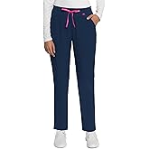 Med Couture Scrub Pant for Women Mid Rise Drawstring Tapered Leg - Missy Fit Cargo Pant with Rib-Knit Waistband - MC101