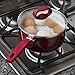 Ecolution Bliss Ceramic Nonstick Saucepan with Lid - 2 Quart - Induction Stainless Steel Base Pot, Red