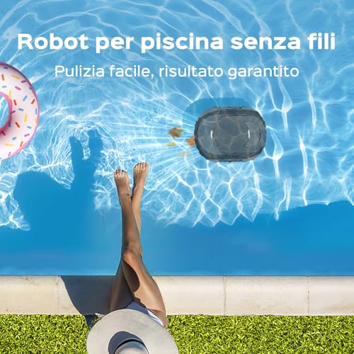 S1PRO 2026 Wireless Pool Robot Upgrade Automatic 120 Minutes Double Motor, Pool Vacuum Cleaner for Above Ground Pools up to 95 m², White Black
