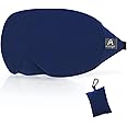 Mavogel Cotton Sleep Mask - 100% Handmade, Light Blocking Sleep Eye Mask with Updated Bending Nose Design, Soft Sleeping Mask for Women Men, for Sleep/Office/Naps, Includes Travel Pouch (Starry Blue)