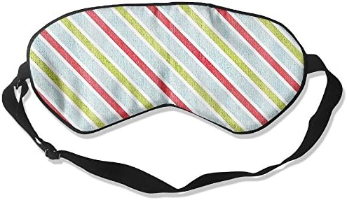 KOLP Red Green Blue Stripes Lines Super-smooth Eye Mask Natural Silk Sleeping Mask Soft Blindfold Eyeshade Comfortable Eyepatch With Adjustable Head Strap For Women Men And Youth