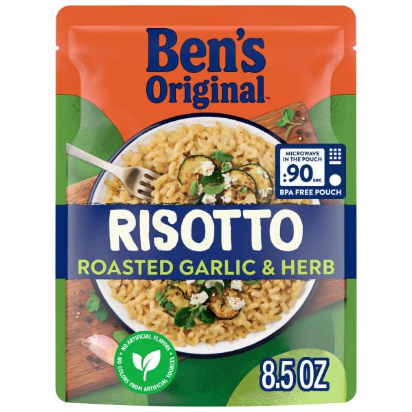 BEN’S ORIGINAL RISOTTO ROASTED GARLIC & HERB FLAVORED RICE, EASY DINNER SIDE, 8.5 OZ POUCH
