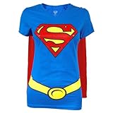 Supergirl Juniors Royal V-neck Cape Tee (Medium)