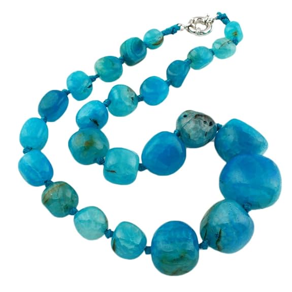 TreasureBay Halskette mit Achat-Edelstein für Damen und Mädchen