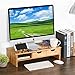 Tribesigns Monitor Stand Riser with Storage Organizer Drawers Bamboo, Natural Brown