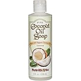 NutriBiotic – Pure Coconut Oil Soap, Unscented 8 Oz | Certified Organic, Unrefined, Biodegradable | Vegan & Made without GMOs, Gluten, Parabens or Sulfates | Rich, Cleansing Lather