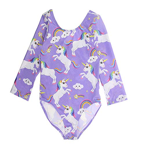image for Midout Leotards for Girls Ballet Gymnastics 3/4 Long Sleeve Sparkles U