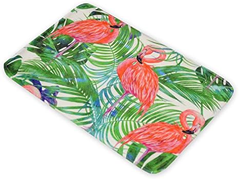Sumer Style American Flannel Floor Mat Tropical plants And Flamingo Non-slip Bath Mat Indoor/outdoor Doormats Alfombras Comfortable Rugs Kids Bedroom Rectangle Yoga Mats Carpet Kitchen