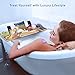 Royal Craft Wood Natural Bamboo Bathtub Caddy/Bath Serving Tray for 2: Him and Her - Luxury Bathtub Accessories Set