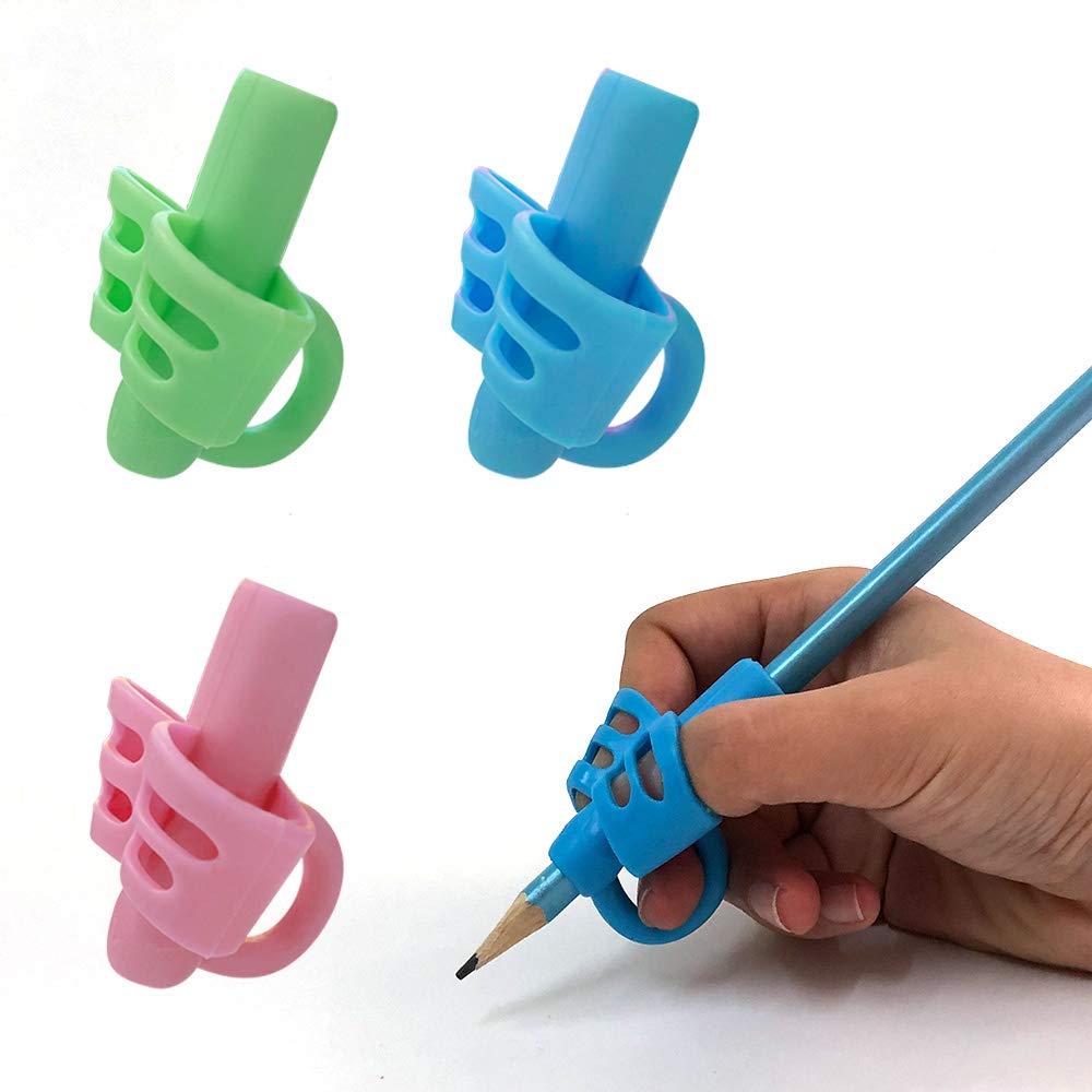 Photo 1 of KOABBIT - Pencil Grips/Holder for Kids Handwriting, Toddlers/Preschool 2-4 Year learning to Write, Writing aid Grip for Children's Training Pencils, 3 PACK